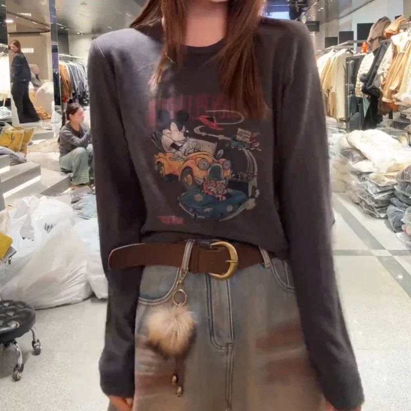 秋冬叠穿内搭上衣韩系卡通印花圆领加厚长袖T恤LK2508246