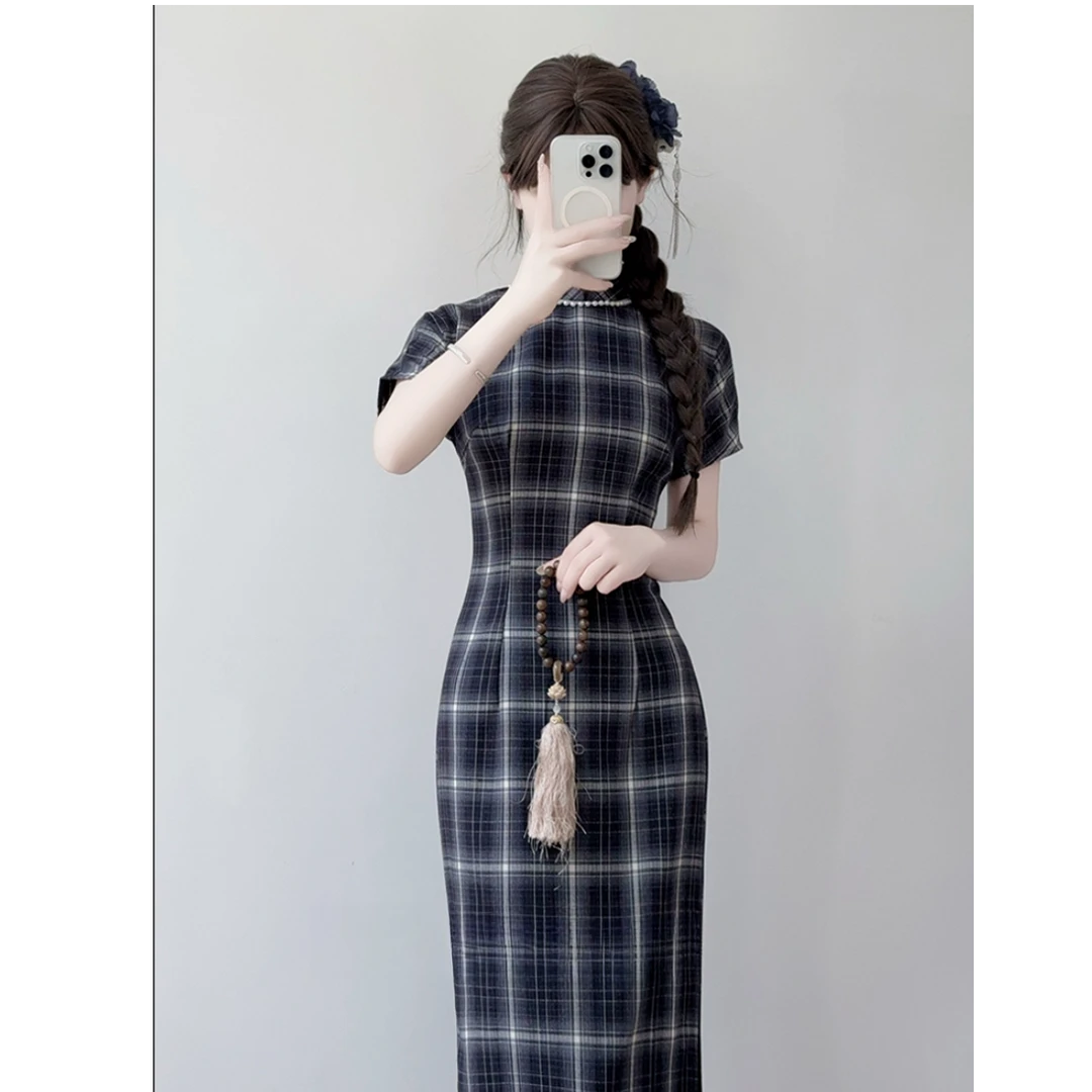 【书窗】黑色旗袍素雅春夏连衣裙新中式改良年轻日常可以穿少女