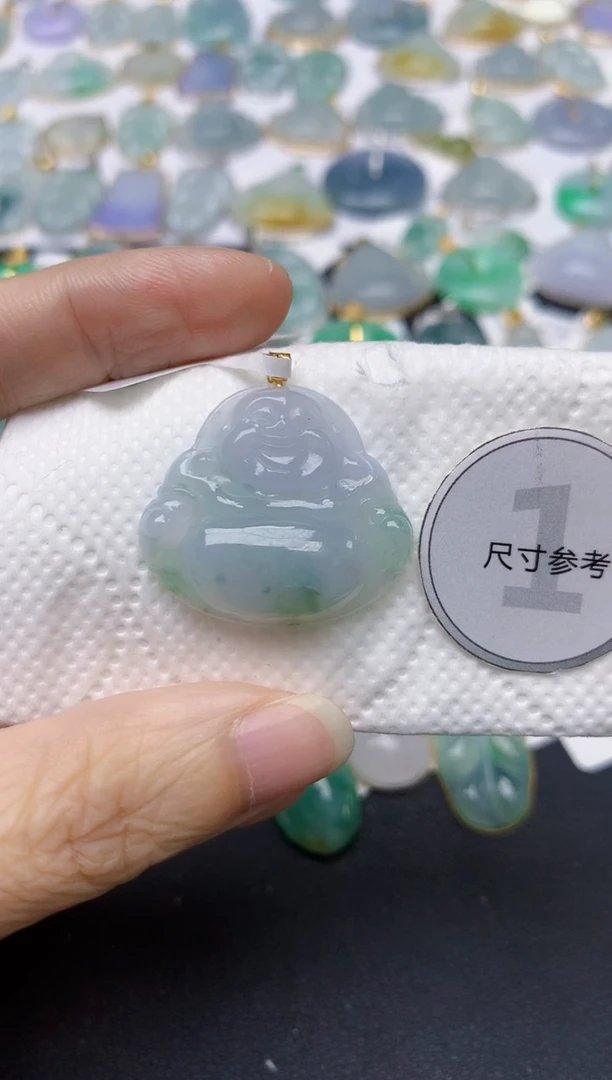 翡翠18K金镶嵌颈饰天然缅甸A货翡翠