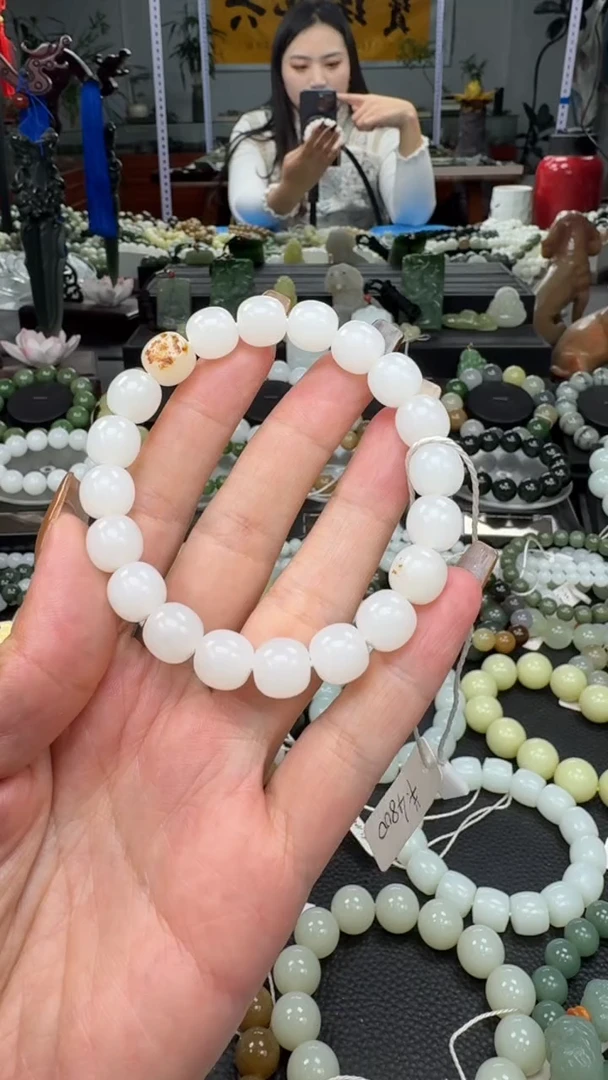 未镶嵌手串和田玉新疆子料白玉卡10