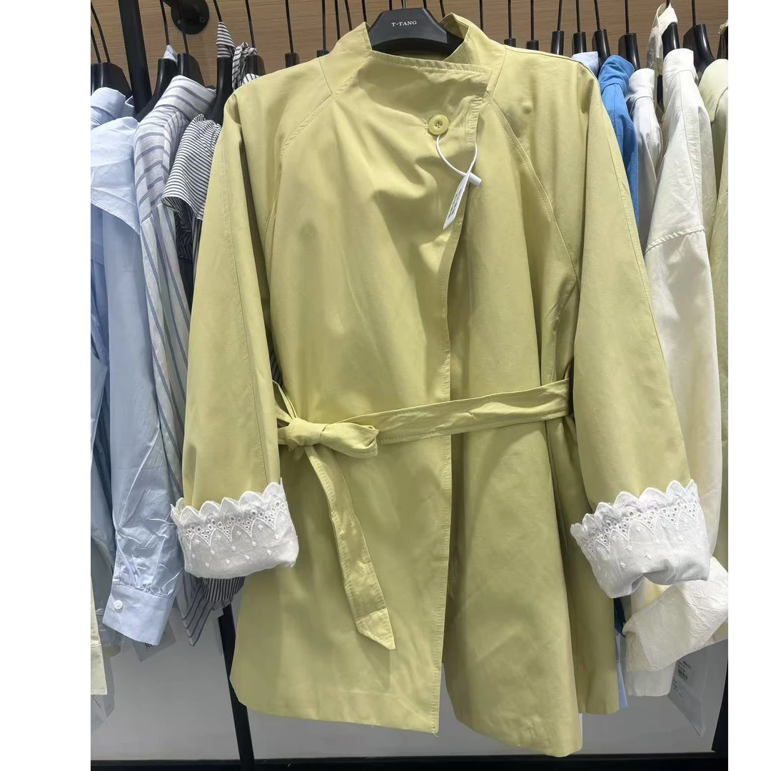 T.TANG风衣气质网红时尚绿色女士