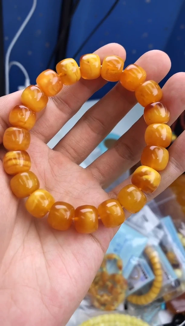 裸石蜜蜡未镶嵌手串卡12
