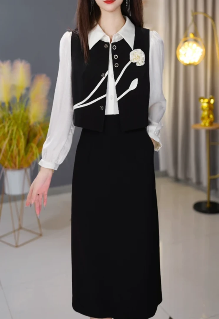 【套装定制】2025年两件套连衣裙优雅气质时尚减龄休闲显瘦收腰早秋