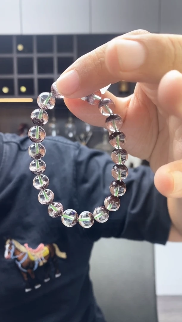 未镶嵌手链水晶辣***上紫幽灵9+
