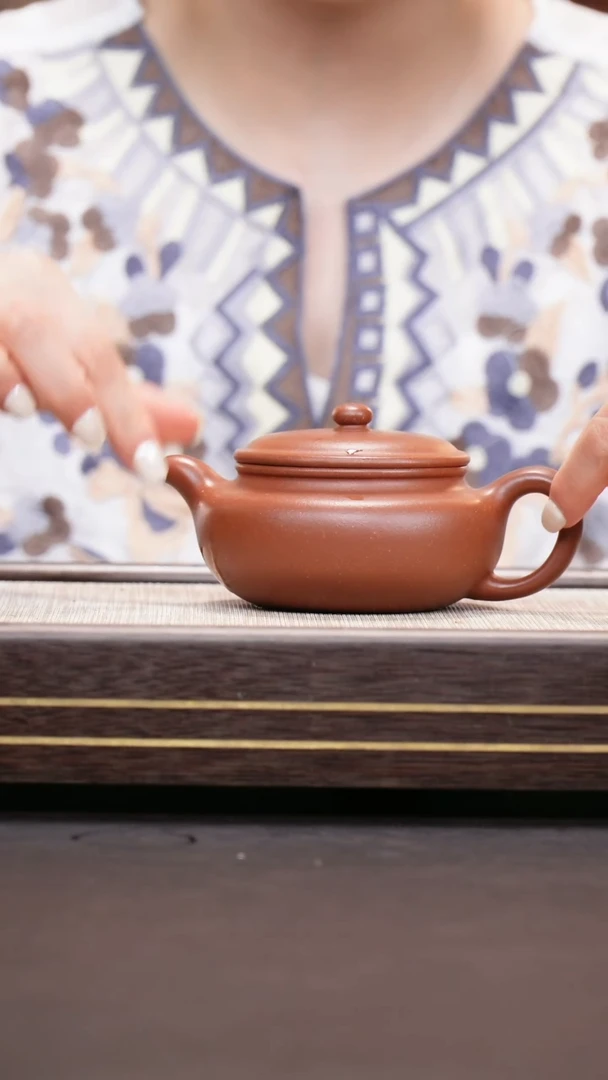 茶壶紫砂紫泥 扁腹