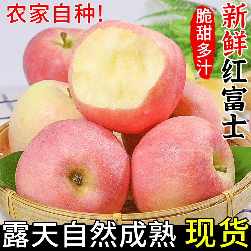 新鲜头茬红富士苹果脆甜多汁露天自然熟新鲜当季水果整箱包邮平果
