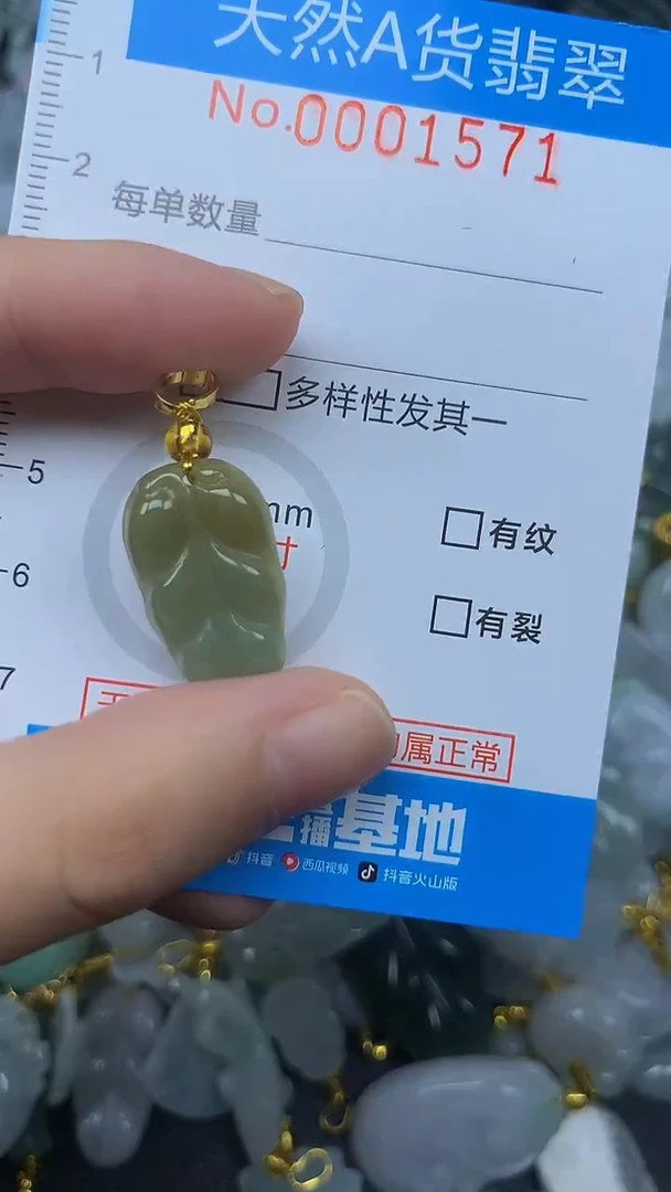 颈饰未镶嵌翡翠净货挂件-1571