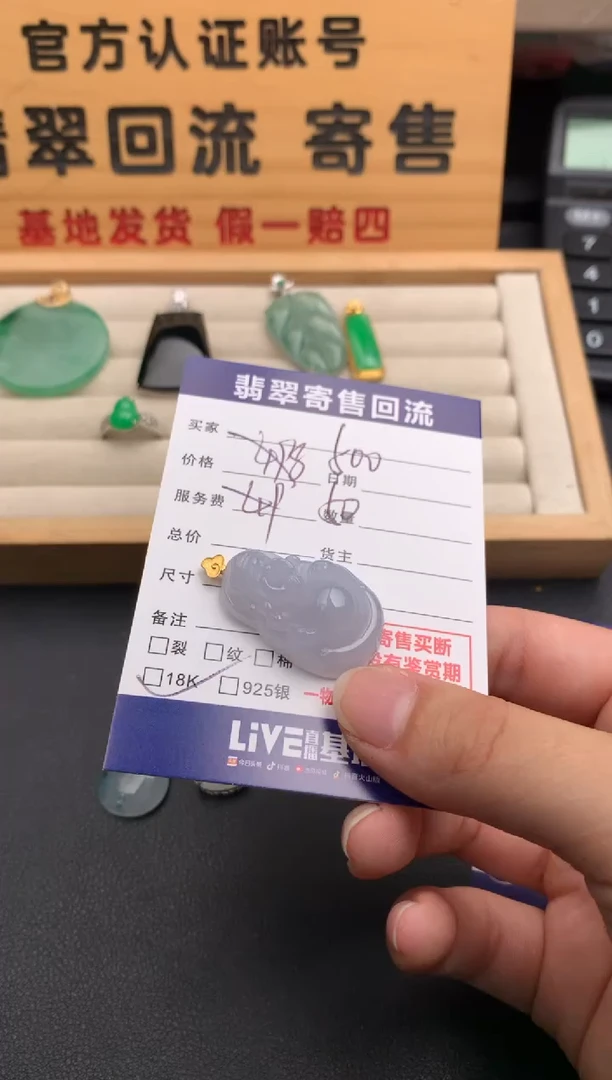 翡翠18K金镶嵌颈饰10139682