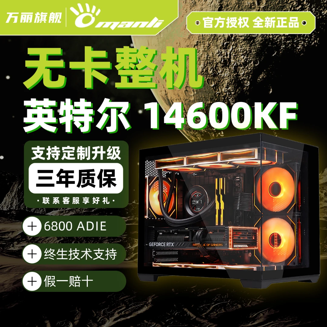 【无显卡主机】万丽14600KF+Z790M冰雕吃鸡海景房电脑组装台式机