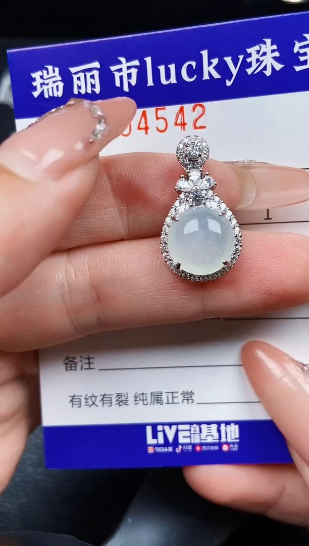 翡翠银S925镶嵌颈饰4542