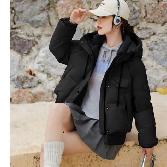 88108+9168短款连帽羽绒服休闲百搭宽松