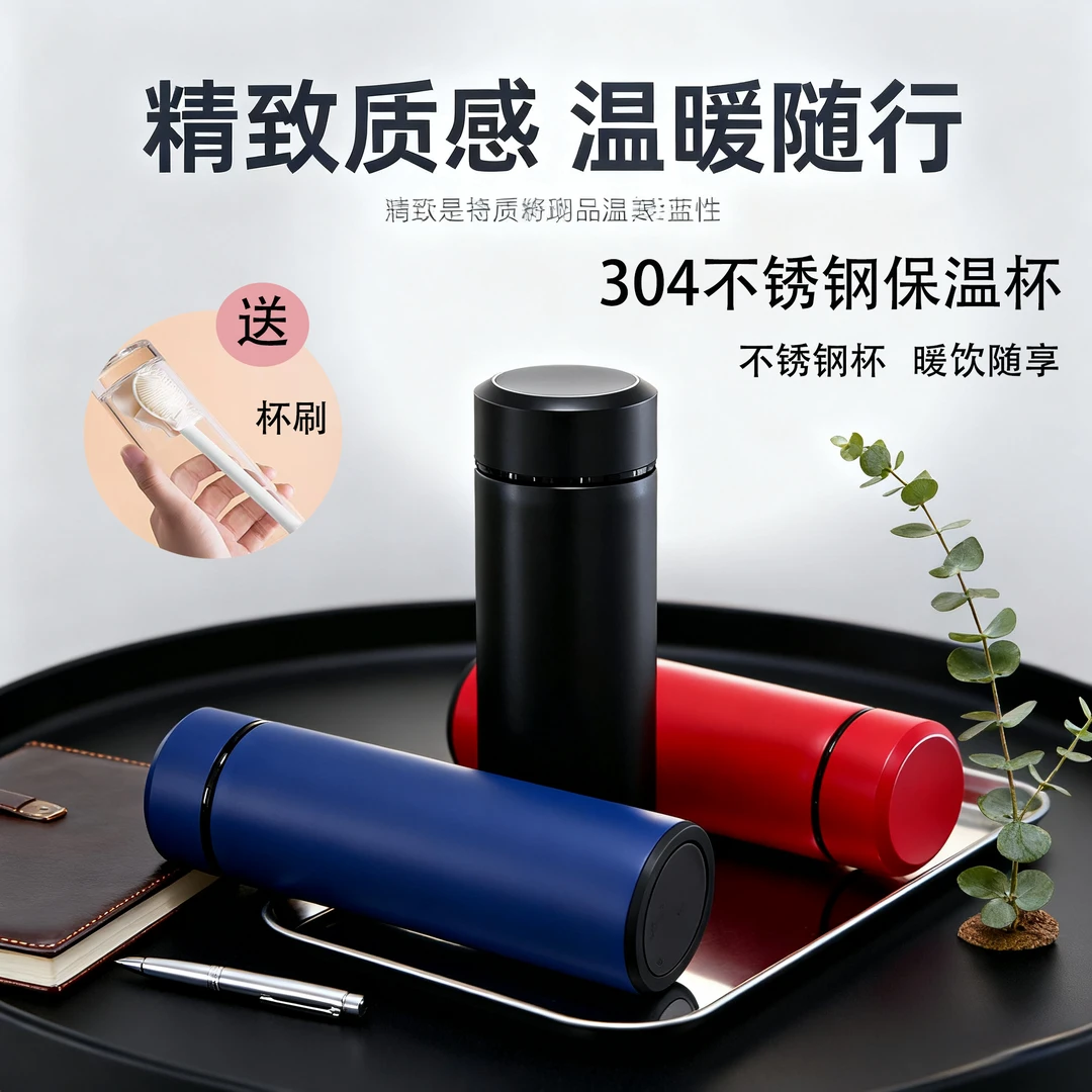 商务风保温杯泡茶杯大容量双层保温杯高档百搭