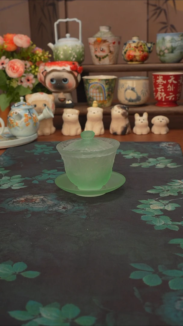【落单】绿琉璃三才盖碗