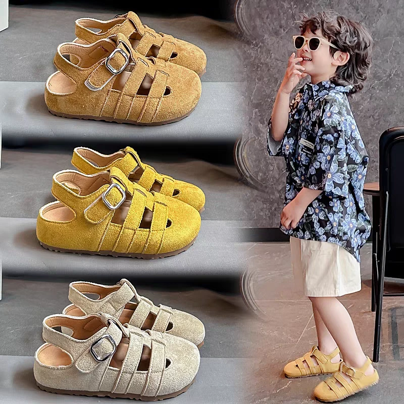 ABC韩版儿童夏季复古勃肯鞋时尚男童休闲鞋女宝宝罗马凉鞋宝宝鞋1