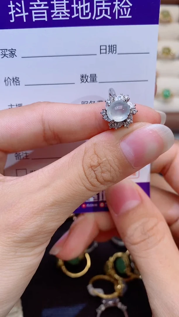银S925镶嵌戒指翡翠1