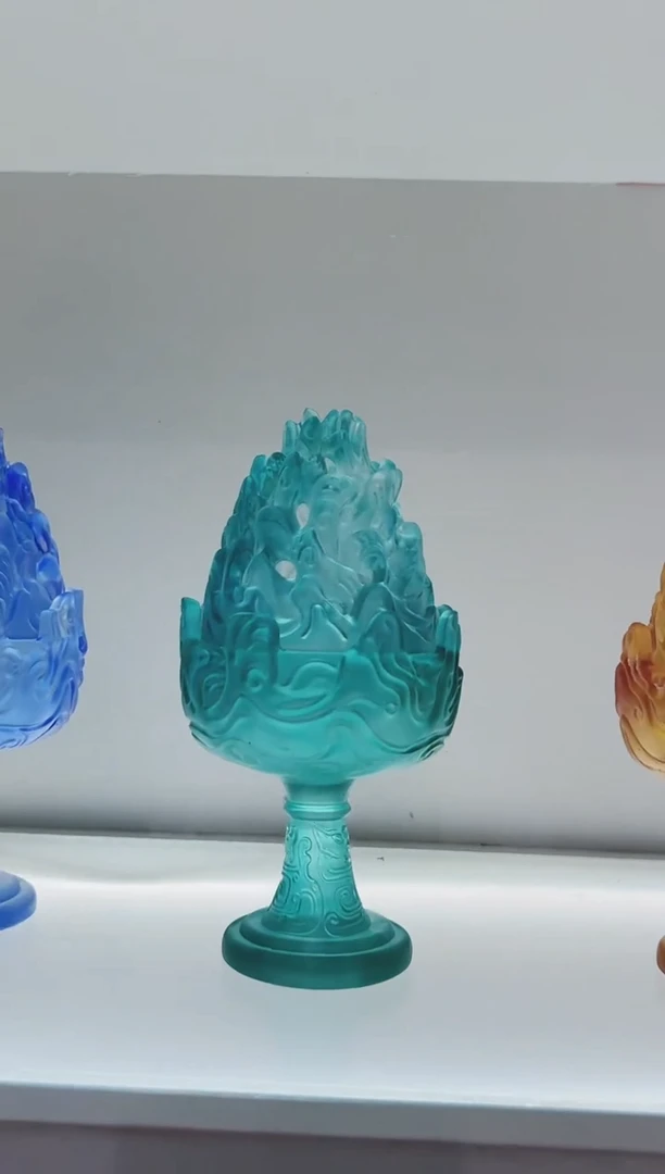 手工艺品琉璃古法琉璃博山炉
