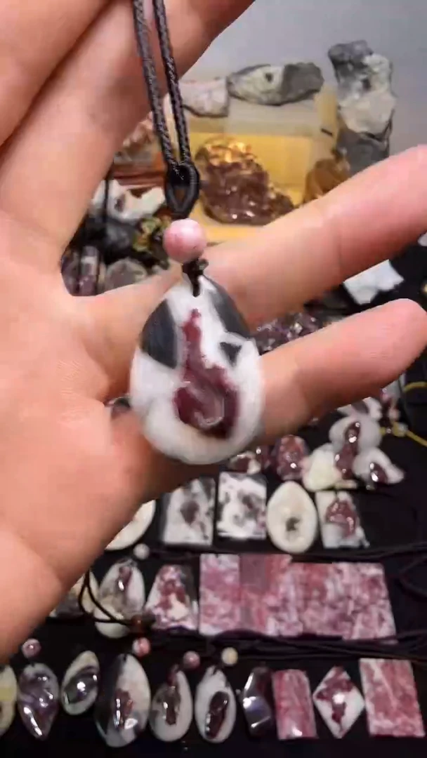 天然辰砂大晶砂随行吊坠