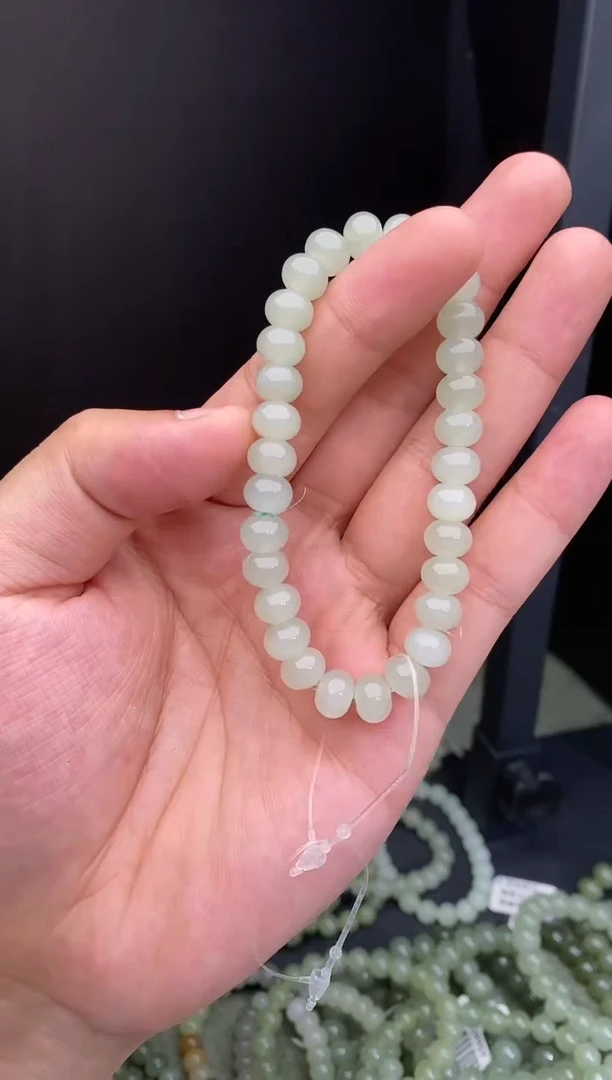 手串未镶嵌和田玉天然和田玉冰晴水算盘珠手串多样性发一件