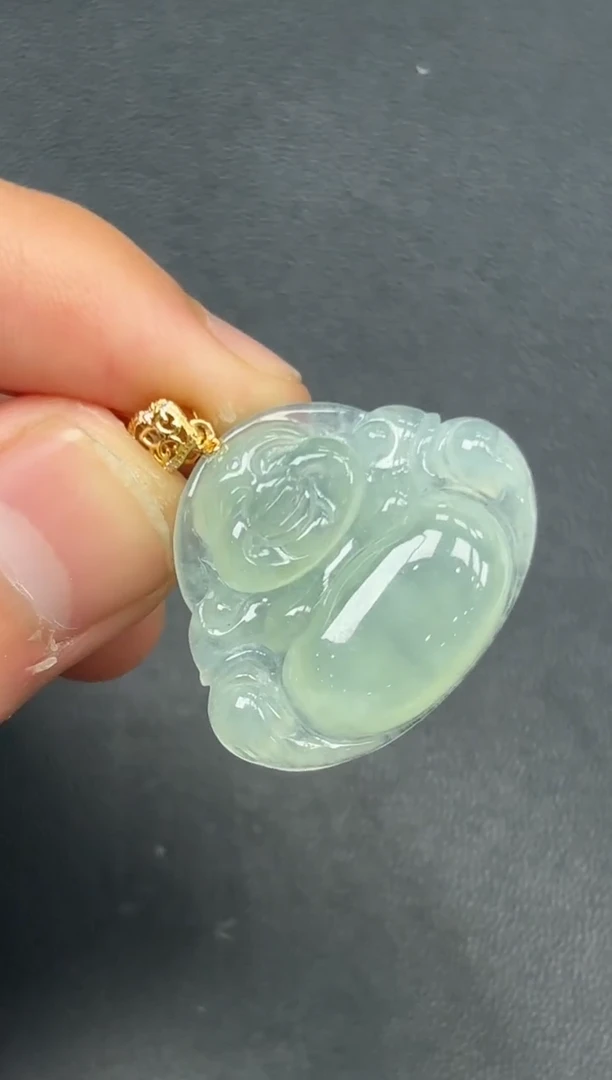 18K金镶嵌挂件翡翠佛公