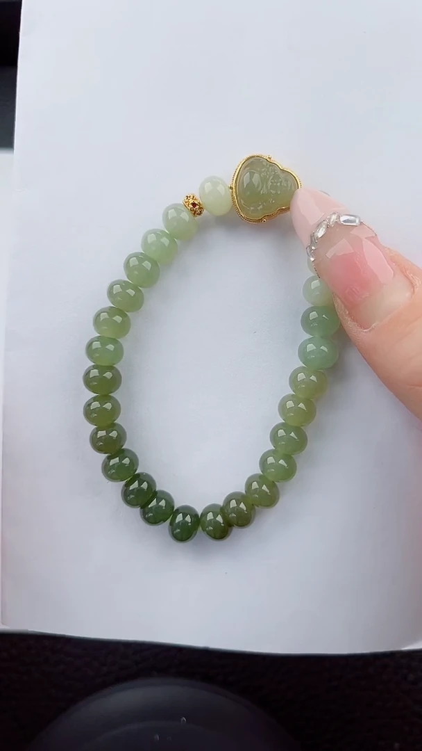 手串未镶嵌和田玉888岚钻微色差T佛公