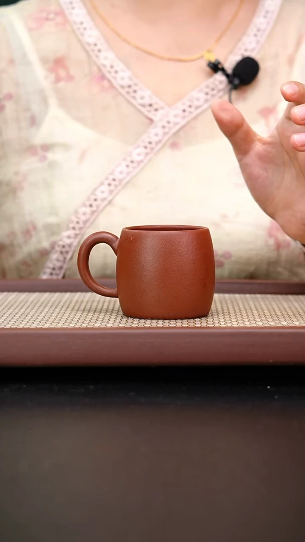 茶壶紫砂石黄龙血砂带把杯
