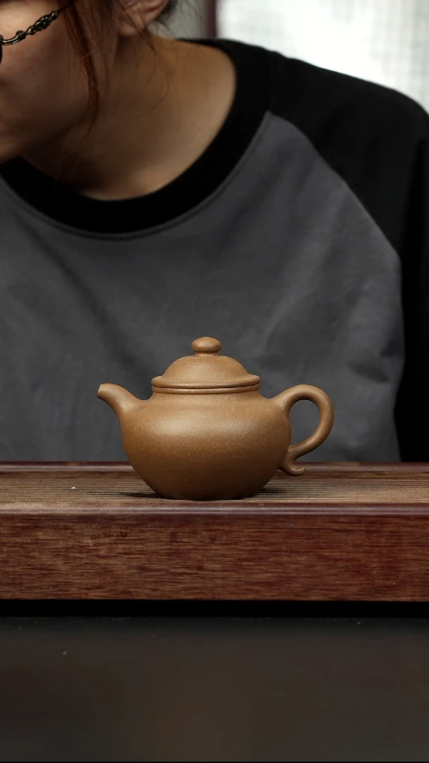 紫砂茶壶芝麻绿 莲子 全手工