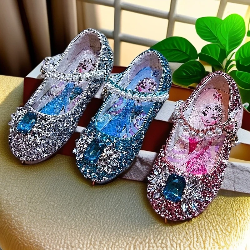 爱莎公主单鞋时尚漂亮公主鞋春秋女童宝宝大童小女孩小孩软底儿童