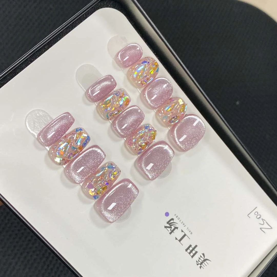 JDD【紫迷离】新款高级感纯欲纯手工美甲穿戴甲片（送高级工具包）