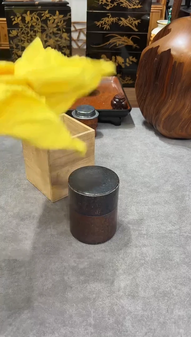 紫铜 茶叶罐  大漆漆器大漆漆器