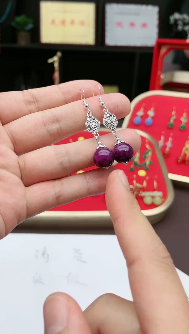 【闪购商品】玛瑙/玉髓耳钉银S925镶嵌202000