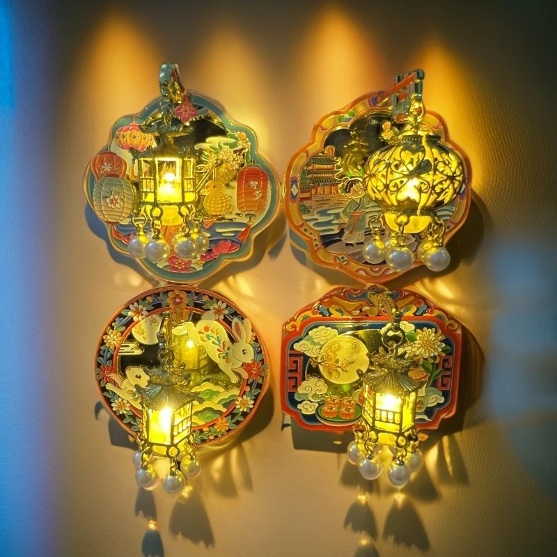 【中秋系列冰箱贴】灯笼冰箱贴可发光文创礼品冰箱磁贴中秋纪念品