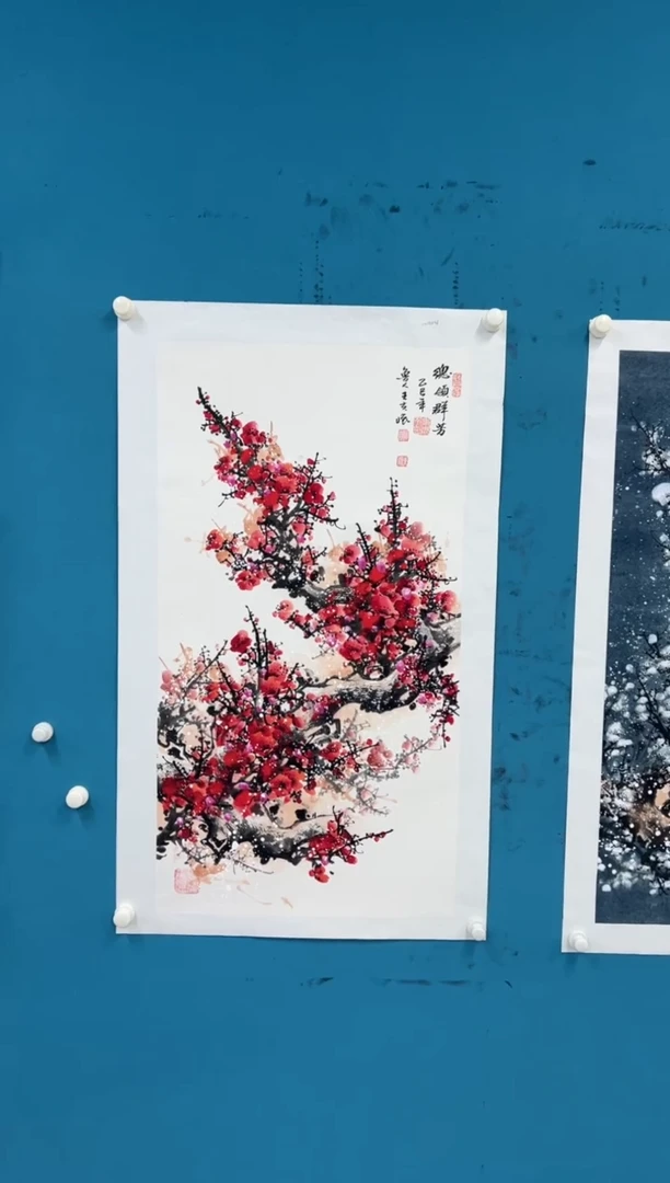 国画王夫怀-三尺梅花 红梅-031