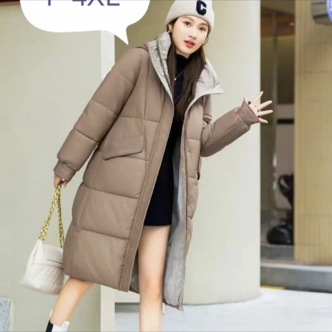 【撤柜断码甩】M103棉服外套时尚连帽加厚保暖中长款棉衣