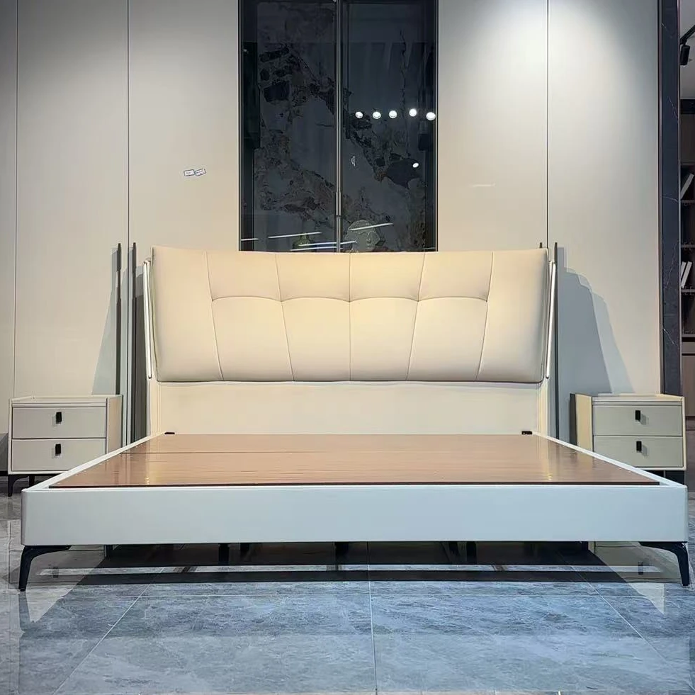 【铂金时代】fg轻奢高级新式皮艺主卧大床松弛感免洗软包床#108