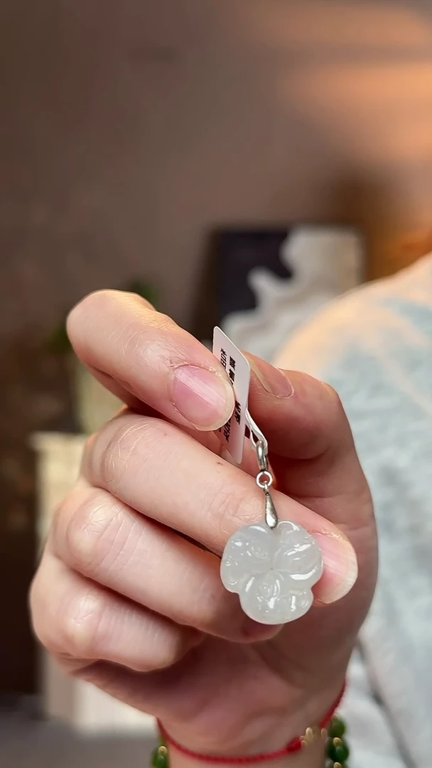 吊坠(不含链)银S925镶嵌和田玉和田玉淡烟紫三龙聚首