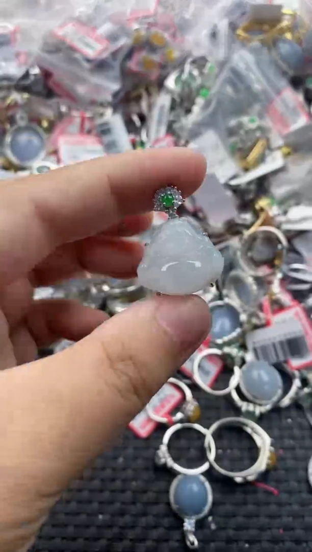 银S925镶嵌戒指翡翠777777   10