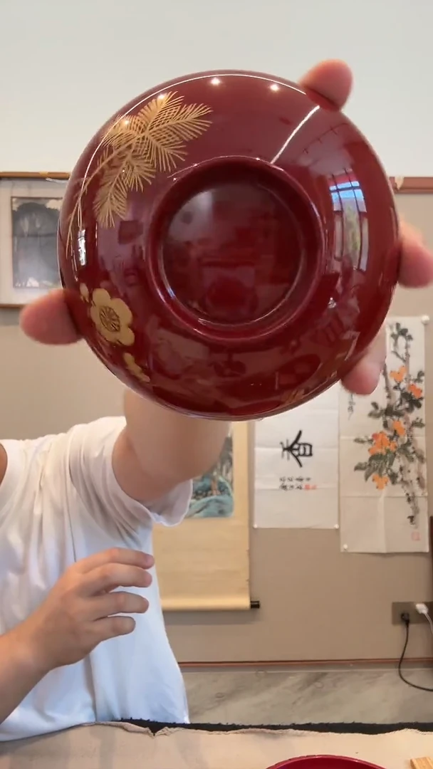 书法jj大漆 漆某器   黑红  一件