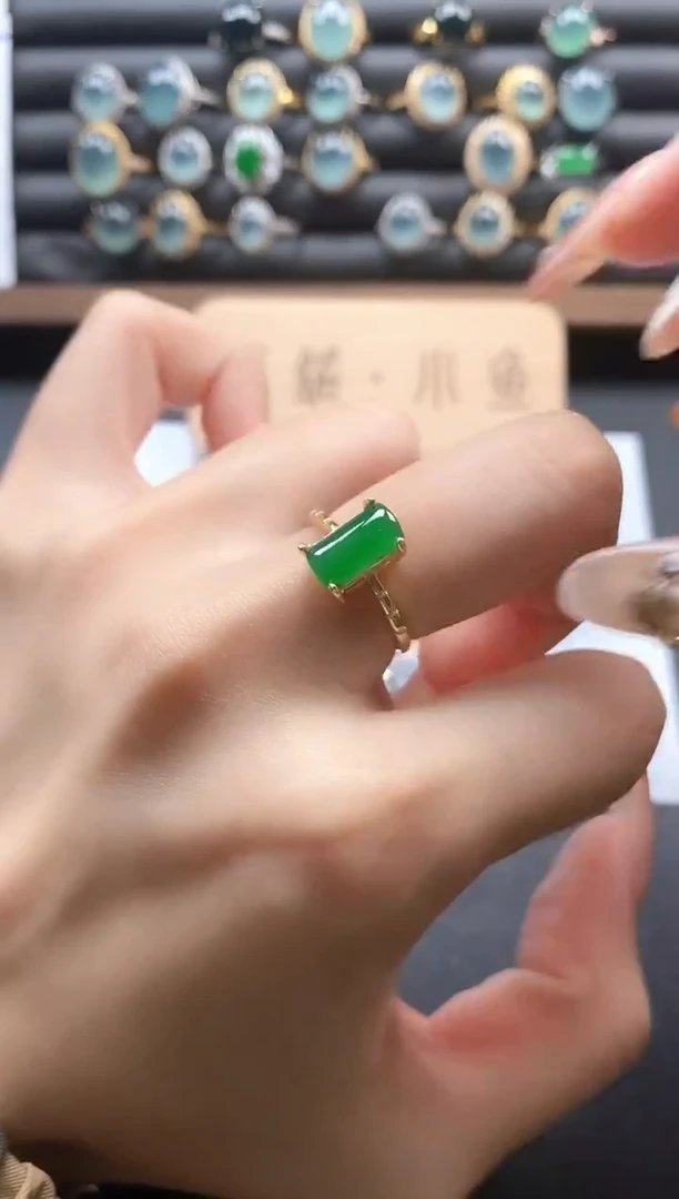 银S925镶嵌戒指翡翠5111