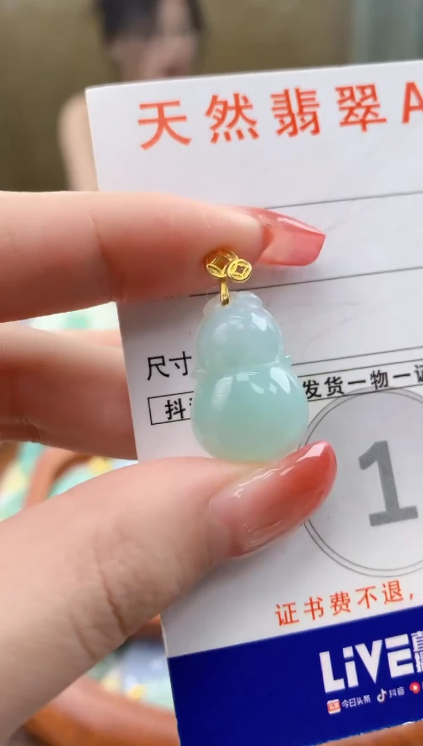 颈饰未镶嵌翡翠 天然A货翡翠挂件