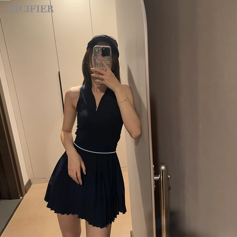 【QICIFIER】网球裙 显瘦运动连体裙背心 5080