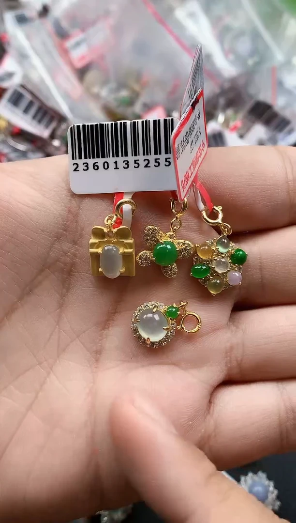 银S925镶嵌戒指翡翠天然A货缅甸翡翠