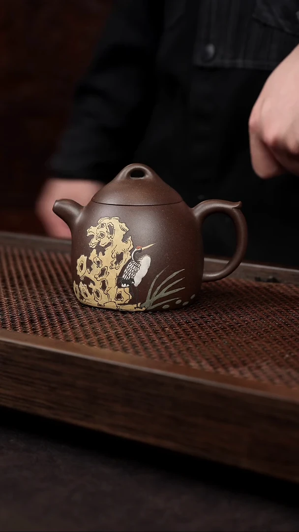 【闪购商品】紫砂茶壶拼紫泥绘秦权