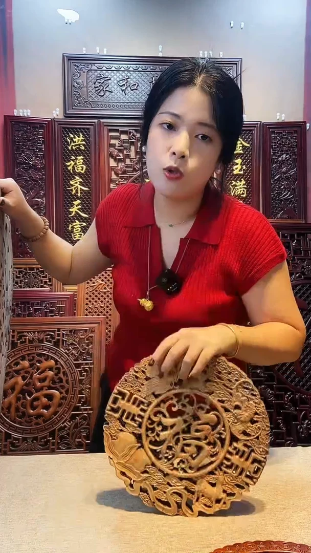 香樟木木雕款28公分福禄寿喜白坯微瑕