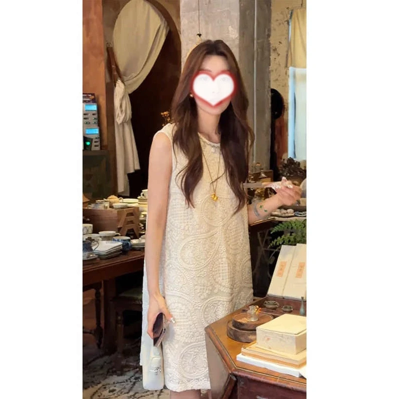 法式气质无袖背心连衣裙女2025夏季新款优雅高级名媛宽松显瘦小裙