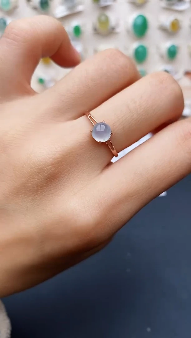 【闪购商品】翡翠戒指银S925镶嵌缅甸翡翠