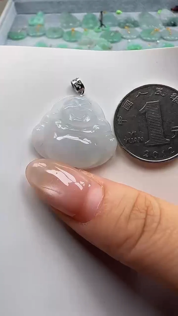 翡翠18K金镶嵌吊坠(不含链)佛公