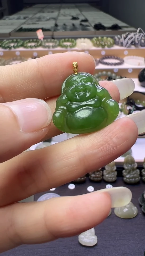 颈饰18K金镶嵌和田玉116号链接