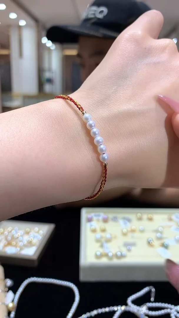 【闪购商品】淡水珍珠手绳18K金镶嵌珍珠手绳DD