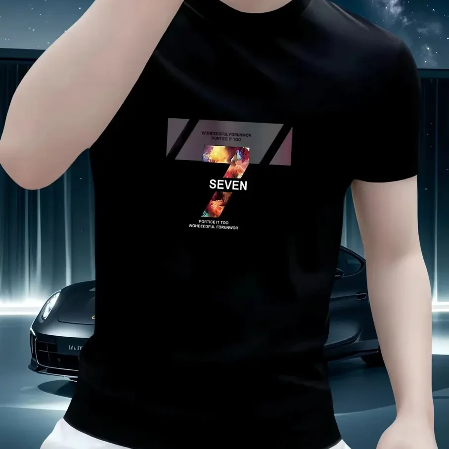 重磅纯棉潮牌美式潮流痞帅印花T恤男款夏季圆领宽松百搭短袖上衣