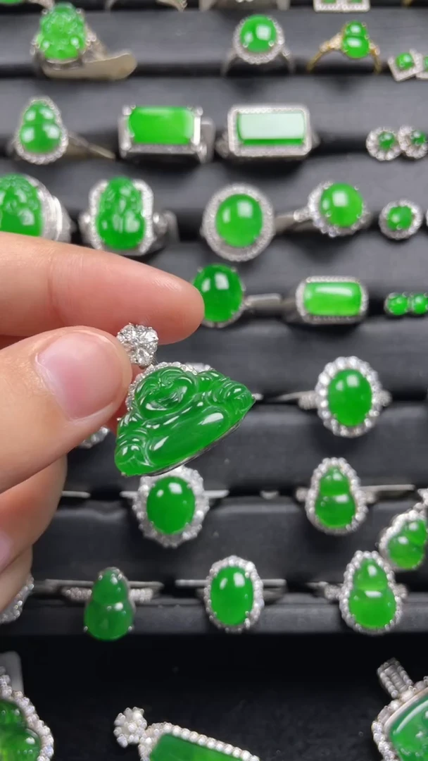 颈饰银S925镶嵌翡翠翡翠